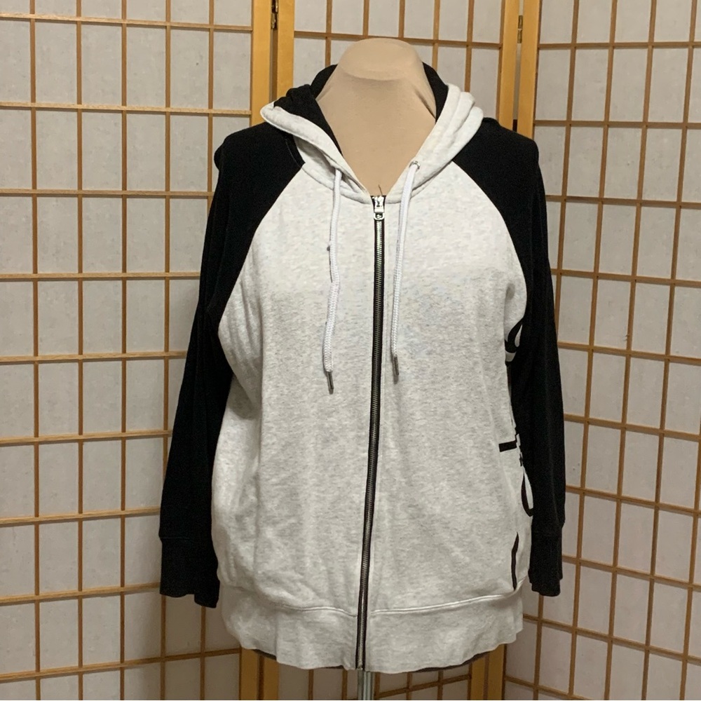 Calvin Klein Performance full-zip hooded sweatshirt in black and gray, size 3X